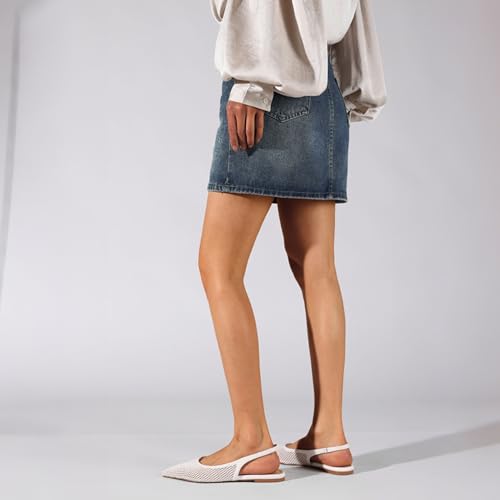 Image of Slingback Flats for Women Stylish Pointed Toe Design with Comfortable Mesh Material for Breathable Party Dress Elegant Shoes