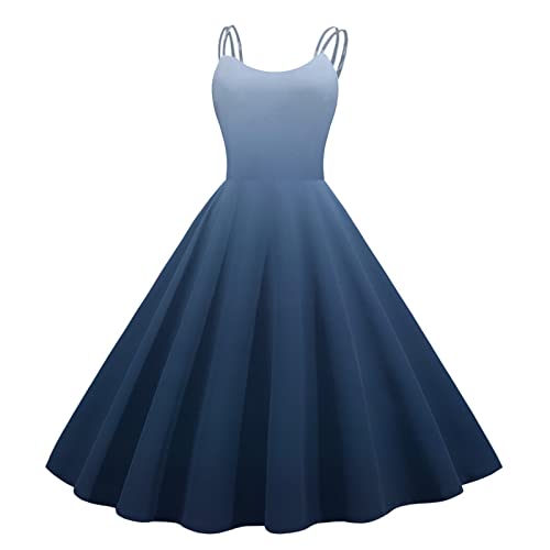 Damen Vintage Cocktailkleider Rockabilly Hohe Taille A-Line Petticoat Kleid Spaghettiträger Festlich Ballkleid Swing 50er Jahre Sommer Abendkleid...