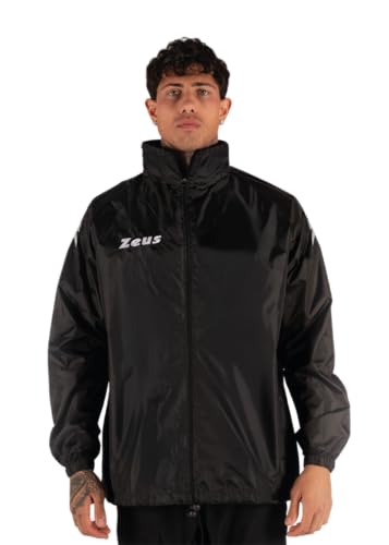 Rain Impermeabile per Zeus Giacca Antipioggia Sport Tempo Libero Allenamento Fitness Palestra Cappuccio Removibile Calcio Calcetto Protezione Relax Free Time