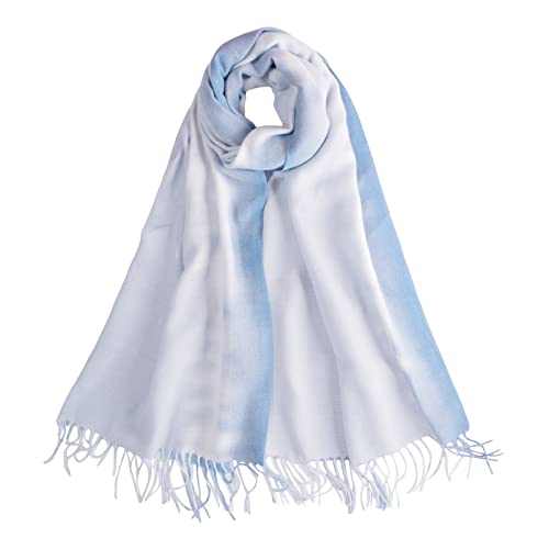 Winter Scarf Cashmere Shawl For Women Gradient Color Pashmina Scarves With Tassel Long Large Warm Wraps Stole