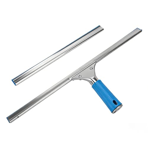 Professional Squeegee for Window Cleaning 18 Window Squeegee for Shower Glass Door Stainless Steel Rubber Squeegee Includes 12 Replacement Blades