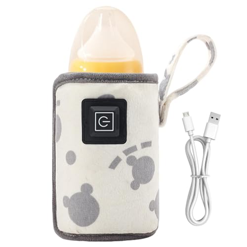 Calentador de biberón – Calentador de biberón rápido, calentador de biberón, calentador de biberón portátil recargable, calentador de leche USB de calentamiento rápido para leche materna y