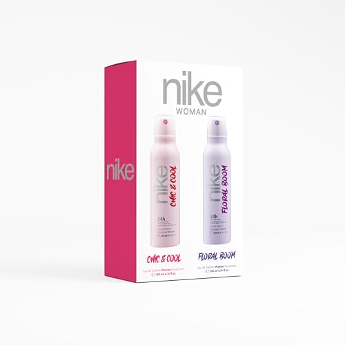 Image of Nike Reloaded Combo Packs - Deodorant Spray for Men & Women | 24-Hour Freshness | Set of 2 (200ml Each) (Floral Bloom (Women) + Chic & Cool (Women))