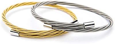 Wear Your Music - Guitar String Bracelet Guitar Strings | Stackable Wrap Bracelet | Fully Adjustable | Bangles | Affordable Wrap Jewelry | Twisted Cuff (Duo - Silver & Gold)