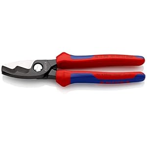 knipex coupe câbles à double tranchants brunie, avec gaines bi matière 200 mm 95 12 200