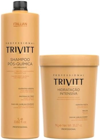 Kit Trivitt Shampoo Pós Química 1L + Hidratação Intensiva 1kg - B...