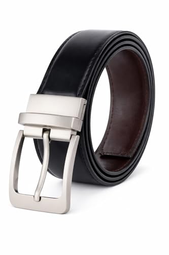 Image of USL Reversible Vegan Leather Belt for Men - Black & Brown, 2-in-1 Formal /Casual upto 54 inches of waist