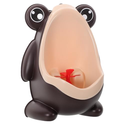 MUCKLILY Orinal Infantil de Pared Forma de Rana Marrón Urinario de Entrenamiento para Orinar Altura Ajustable y Diseño Antisalpicaduras para Pequeños