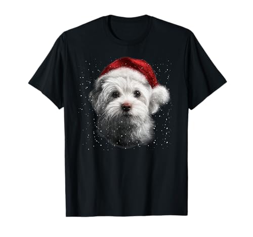 Lustige Weihnachtsmannmütze mit Malteser-Motiv T-Shirt