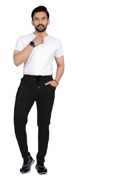 DEV CREATION Mens Lyiicra T-Shirt with Track Pant Combo | Slim Fit Gym Jogger Lower | Nightwear & Daily Use-picture-35