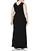 Dress the Population Women's Iris Spaghetti Strap Plunging Long Dress, Black, Medium