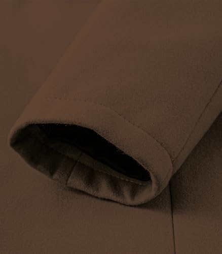 Image of Lisskolo Men's Wool Blend Trench Coat Casual Single Breasted Warm Pea Coat