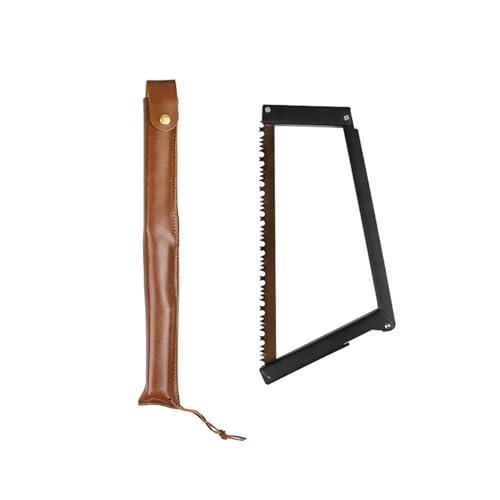 Aumotop Scie à Archet Pliante Légère en Acier à Haute Teneur en Manganèse pour Couper Efficacement les Arbres, Scie de Camping Portable pour les Aventures Plein Air, 1 Lame Incluse (Noir)