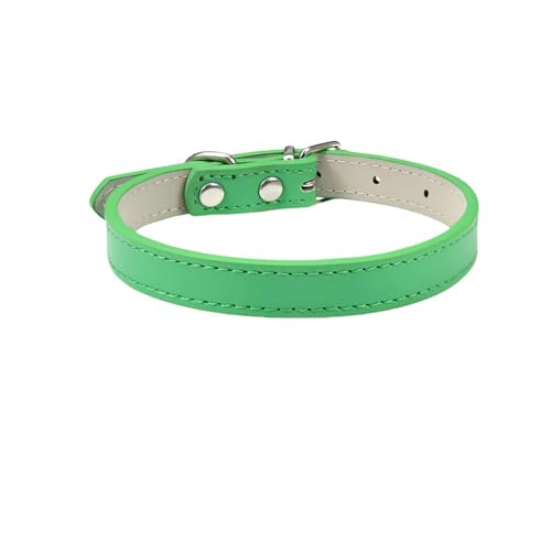 【ChopEase】犬首輪 おしゃれ かわいい ブランド 中型犬 小型犬 超小型犬 いぬ くびわ 革 レザー 皮 柴犬 チワワ トイプードル 猫用 ペット用ネックレス (グリーン,XS)