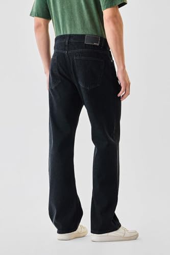 Image of Indivane Men's Solid Black Straight Fit Denim Jeans for Casual with Comfortable Fabric