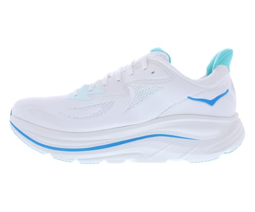 HOKA HOKA Clifton 10 Mens Shoes Size 10, Color: White/Skyward Blue