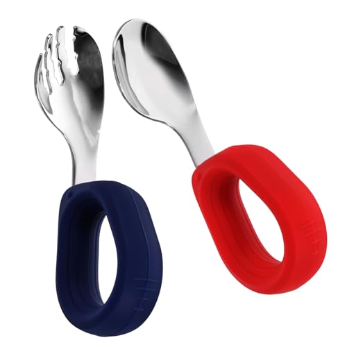 HOMOCONO 1 Juego Para Bebé Cuchillería Tenedores De Bebé Cuchara De Destete Cucharas De Bebe Cuchara Infantil Cuchara Para Pequeños Cuchara De Entrenamiento Acero Inoxidable
