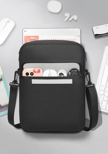 Image of ProElite Tablet Sleeve Bag Upto13 inch for iPad Air 13 /Pro 13 /Pro 12.9 Galaxy Tab S7 /S8 /S9 Plus /S7 /S9 FE Plus 12.4 inch, Lenovo Tab P12, idea tab pro, Yoga Tab Plus, Handle with Shoulder Strap, Black
