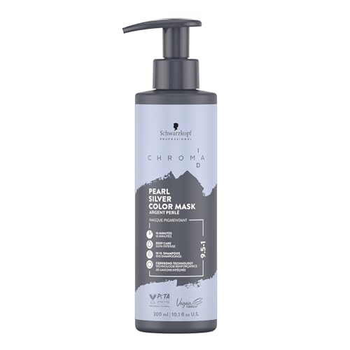 Schwarzkopf Professional CHROMA ID Bonding Color Mask Mascarilla de Color Semipermanente - 9,5-1 Pearl Silver - 300 ml