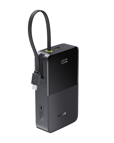 Baseus Power Bank EnerFill FC51 Bipow2 Pro com Display Digital e Cabo Embutido 20000mAh 22.5W, Preto Cósmico