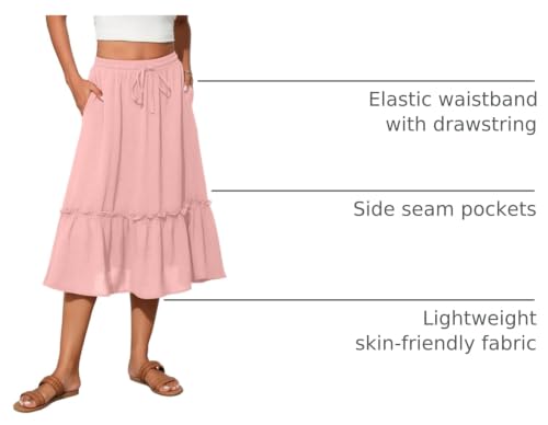 Image of Witsmile High Waist Tiered Skirts for Women Flowy Skirts for Women Long Length with Pockets 2026 Fashion Trendy