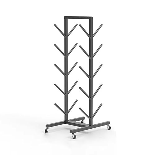 AEGCAOJH フロアスタンディングジムマット収納ラック 自宅用 多層ヨガマット収納オーガナイザー ヨガマット/フォームローラー用 ジムワークアウト機器スタンド ホームワークアウト用 - 8~14枚のヨガマットを保持