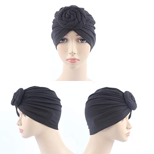 4Pack/6Packs Women Turban African Pattern Knot Headwrap Beanie Pre-Tied Bonnet Chemo Cap Hair Loss Hat