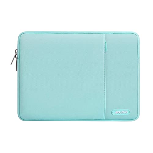 Image of MOSISO Laptop Case 13 inch, 13 inch Laptop Sleeve Compatible with MacBook Air M4 M3 M2 M1 2025-2018 / Pro M2 M1 2025-2016, Polyester Vertical Computer Sleeve Bag with Pocket, Mint Blue