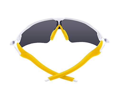 Image of SAUCER Replacement Nose Pieces Pads & Earsocks Temple Sleeve Rubber Kit for Oakley Radar EV Path OO9208 | Radar EV Pitch OO9211 | Radar EV Advancer OO9442 Sunglass - Yellow + Yellow