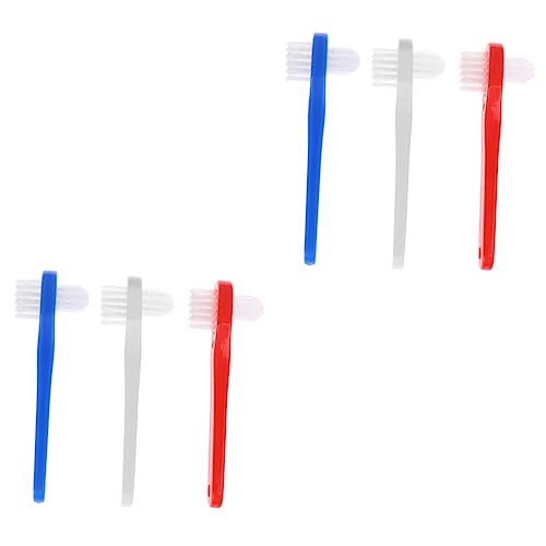 Healvian 6pièces Brosses à Dents Pour Prothèses Dentaires Poils De Dureté Moyenne Design Ergonomique Nettoyage Pour Adultes