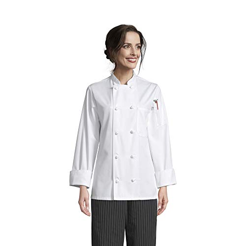 Uncommon Threads Women's Standard Sedona Fit Chef Coat, White, S
