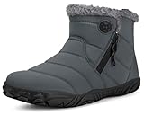 Womens Mens Barefoot Snow Boots Warm Ankle Booties Fur Lined Winter Shoes Outdoor Sneakers with Zero Drop Sole & Wide Toe Box,43