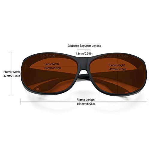 FreeMascot OD 6+ 190nm-550nm / 800nm-1100nm Wavelength Professional Laser Safety Glasses for 405nm, 450nm, 532nm, 808nm,980nm,1064nm, 1080nm, 1100nm Laser