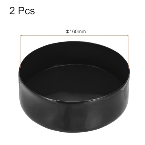 Image of uxcell 2pcs Rubber End Caps 160mm(6 5 /16 Inch) ID x 80mm(3 1 /8 Inch) H Vinyl Round Tube Bolt Cap Cover Screw Thread Protectors Black