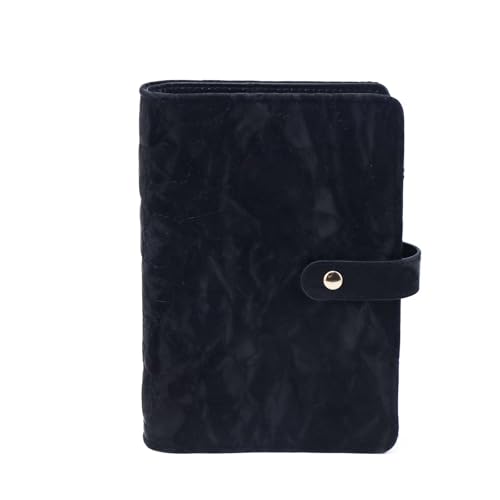 Couverture de classeur A6 en cuir synthétique noir aux finitions soignées