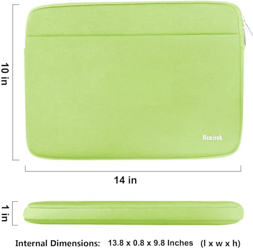 Image of Laptop Case 14 inch, Shockproof Protective Notebook Cover Bag with Accessory Pocket, Durable Carrying Laptop Sleeve Compatible for MacBook HP Lenovo Dell Asus Acer, Light Green
