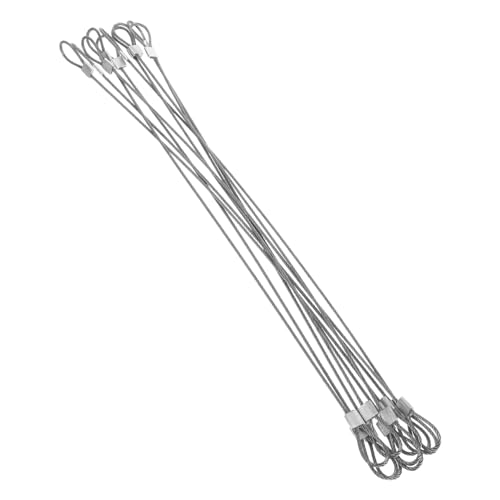 Garneck 10Pcs Stainless Steel Wire Rope Ferrule with Loop Security Cable Wire for Quick Fixing Smooth Feel High Strength Wear Resistant for Rigging and Tying