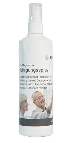 SIGEL GL186 Spray limpiador para pizarras de cristal magnéticas, pizarras blancas, 250 ml