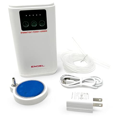 ENGEL Bait Aerator Pump Rechargeable Battery - Ultra Quiet Live Bait Bubbler for Fishing, USB Lithium Ion, Universal Clip Fits Buckets & Coolers, Tournament Ready (White)