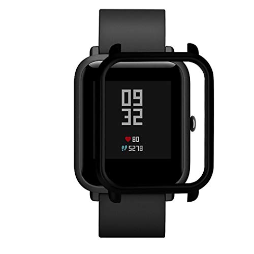 Protector para xiaomi huami amazfit bip Youth,??Modaworld Colorida Carcasa de PC Funda Proteger Carcasa para Xiaomi Huami Amazfit Bip Youth Watch Protector para Reloj (Negro)