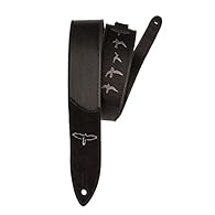 SKU: 102079::001: Beautifully crafted 2" premium black leather strap with bird embroidery A strap truly worthy of your PRS guitar Leather ends with pinholes cut specifically with your PRS guitar in mind Will fit electric and acoustic instruments
