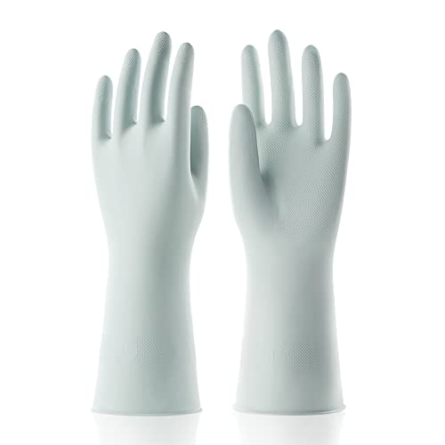 COOLJOB Large Household Rubber Gloves with Cotton Liner & Non-slip Grip, Waterproof Long Lasting...