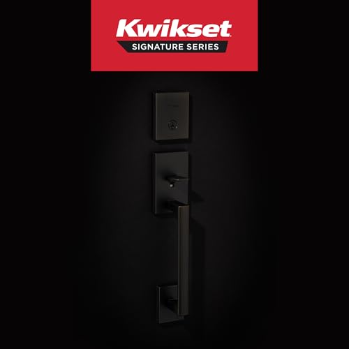 image for Kwikset San Clemente Front Door Lock Handle and Deadbolt Set, Entry Ha