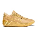 Bota baja PUMA All-Pro Nitro Gold Rush - Tenis de baloncesto para hombre, color dorado, Oro, 39 EU