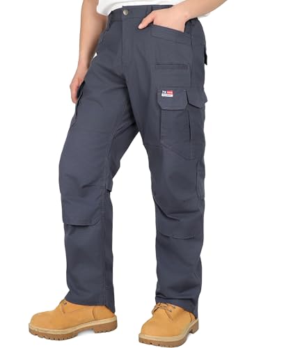 BOCOMAL Mens Vented FR Cargo Pants Stretch Ripstop Breathable Airflow Mesh Design Fire Water and Stain Resistant Work FRC Charcoal Gray