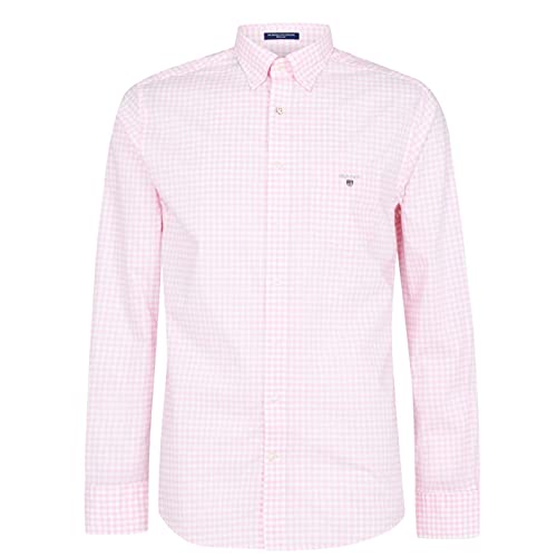 GANT Mens Regular Fit The Broadcloth Gingham SHIRT Color: California Pink Size: L