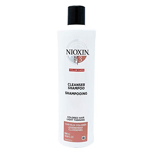 Nioxin System 3 Cleanser Shampoo for Color Treated Hair with Light Thinning, 16.9 oz