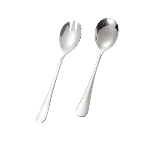 Consejos para Comprar Cubiertos para servir ensalada Top 5. 50 Ginddy Juego de cubiertos para ensalada de acero inoxidable, cuchara y tenedor de ensalada, 28 cm, acabado brillante para ensalada, pasta y postre, ideal para la familia, picnic,...