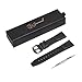 Jeereal Quick Release | Leather Watch Bands | Leather Watch Straps for Men Women- 18mm 20mm 22mm 24mm (22mm, Pure Black)