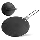 Difusor de calor para cocina de gas, difusor de calor redondo de 24 cm para cocina de gas, placa de descongelación de aleación de aluminio, convertidor de placa de cocción de bajo consumo con asa